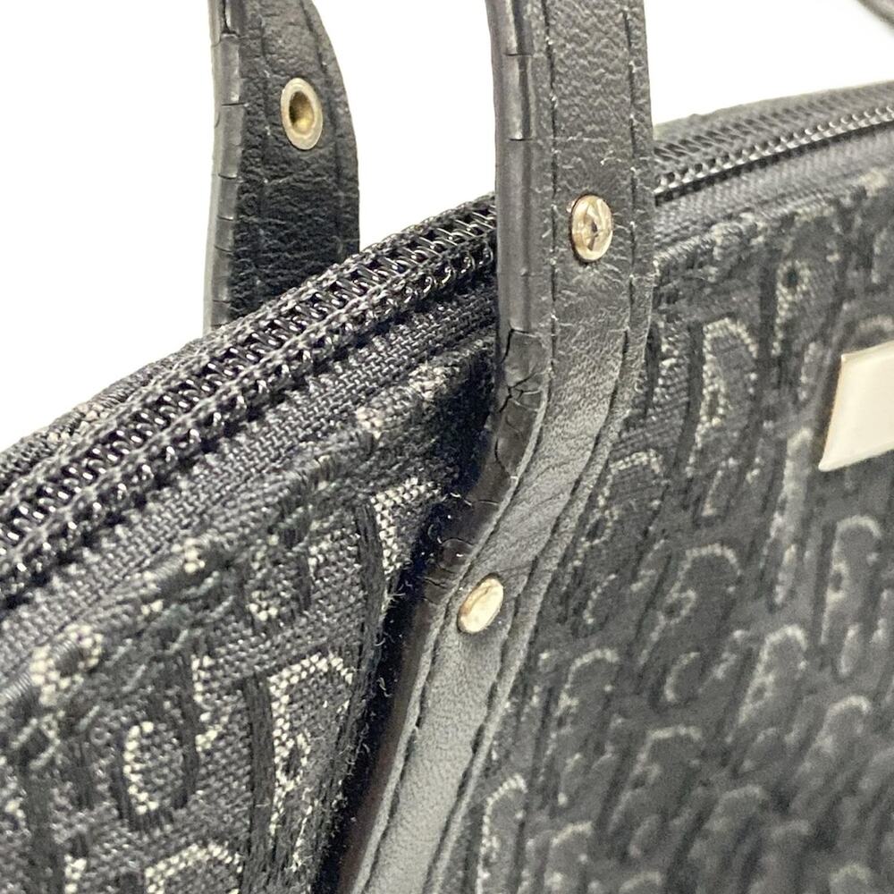 Christian Dior DIOR/ChristianDior Trotteur Handbag Black Dark Gray Jacquard - Picture 14 of 15